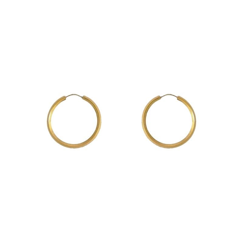 Aros argolla de oro amarillo nacional con borde frontal