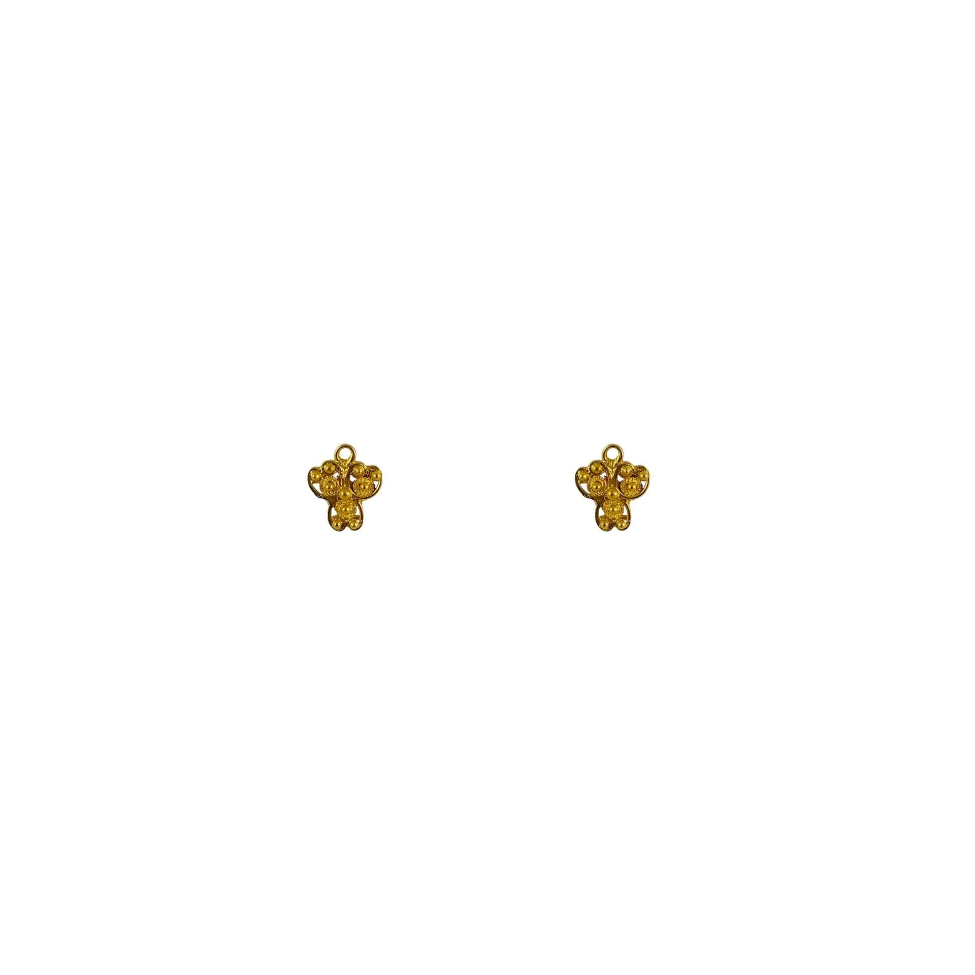 Aros de oro amarillo filigrana modelo orquídea plana