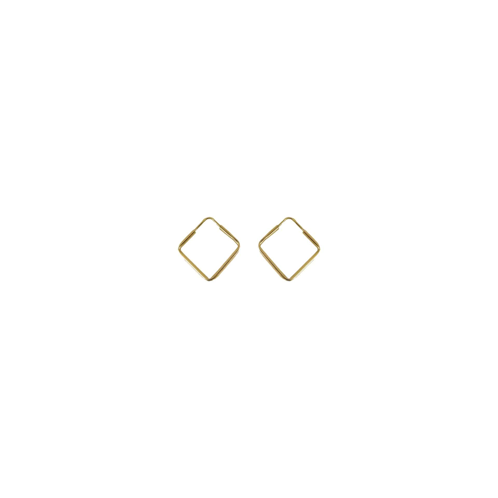 Aros de oro amarillo nacional modelo argolla cuadrada
