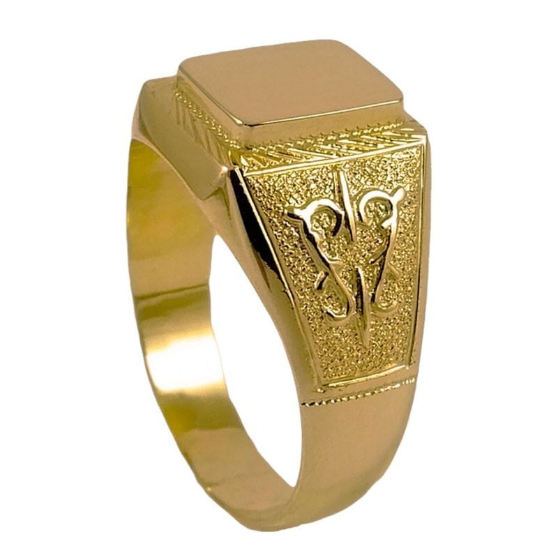 Carretón de oro amarillo nacional modelo sello rectangular