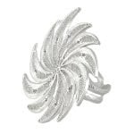 Anillo de plata filigrana ajustable modelo con diseño de hojas curvas grandes