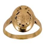 Anillo de oro amarillo nacional con diseño de abeja
