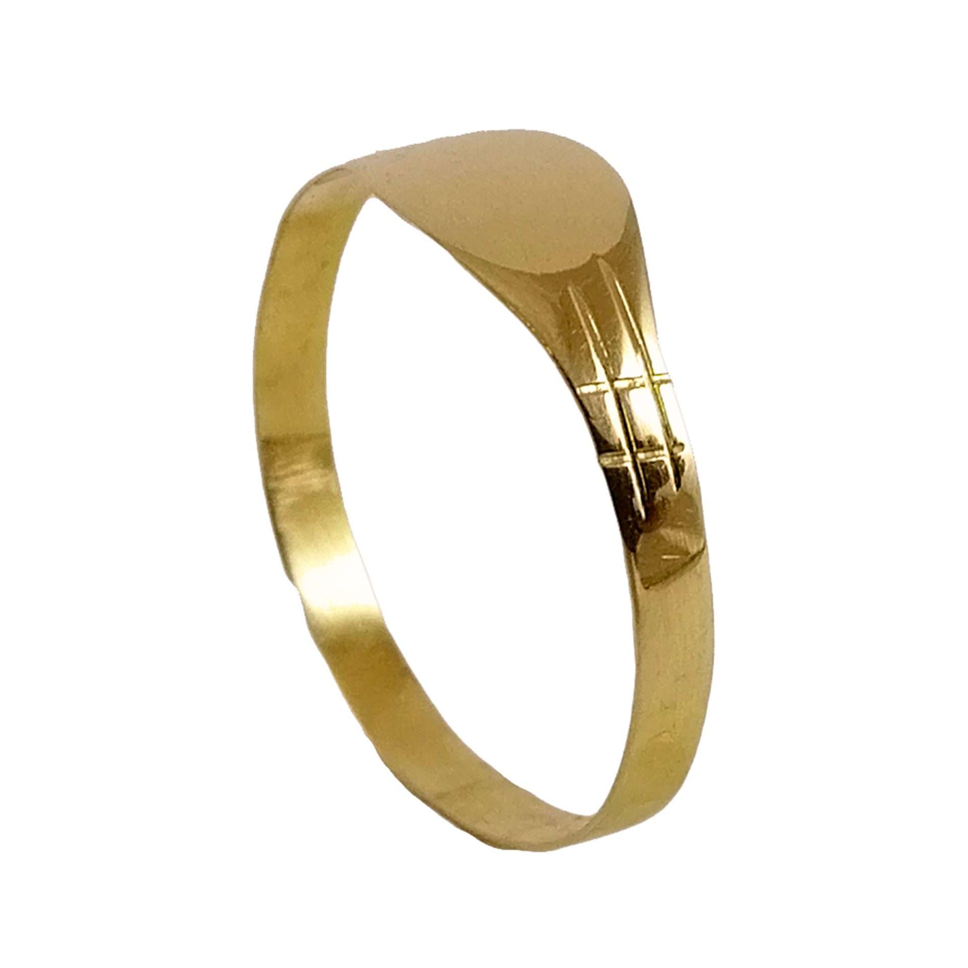 Anillo de oro amarillo nacional liso para grabado