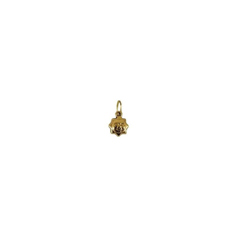 Dije de oro amarillo italiano modelo sol inflado
