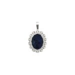 Medalla de plata filigrana con piedra aventurina azul