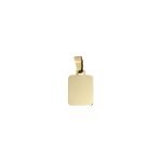 Medalla rectangular lisa de oro amarillo italiano brilloso