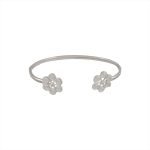 Esclava de plata filigrana con diseño de flores redondeadas