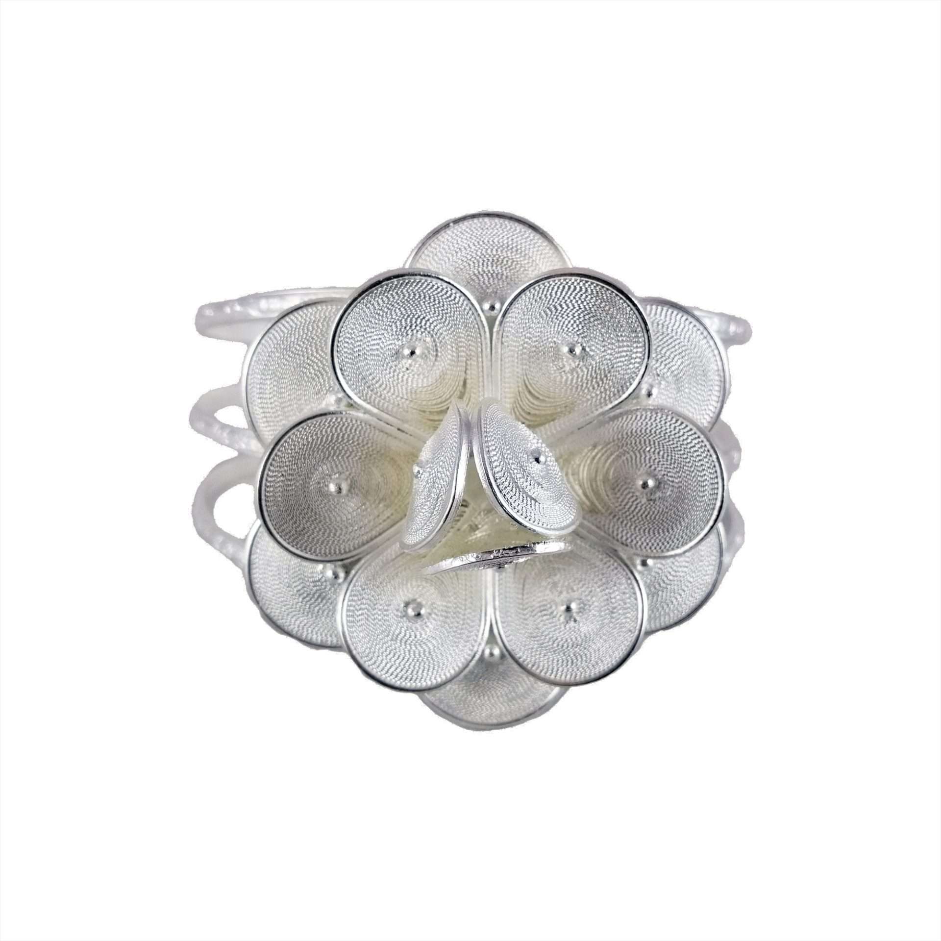Esclava de plata filigrana grande modelo flor