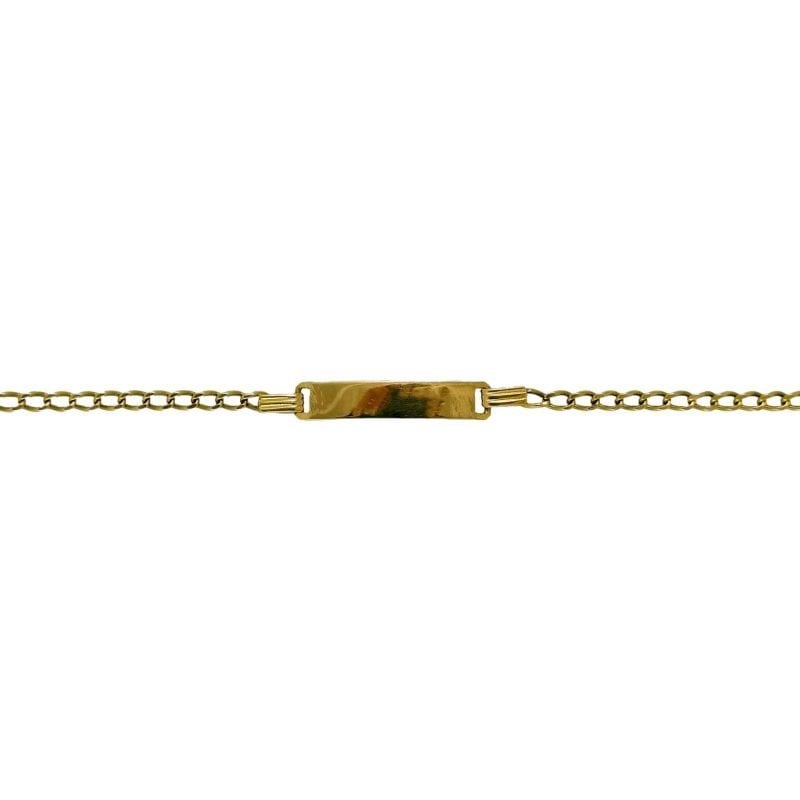 Pulsera de identidad de oro amarillo italiano modelo cadena barbada