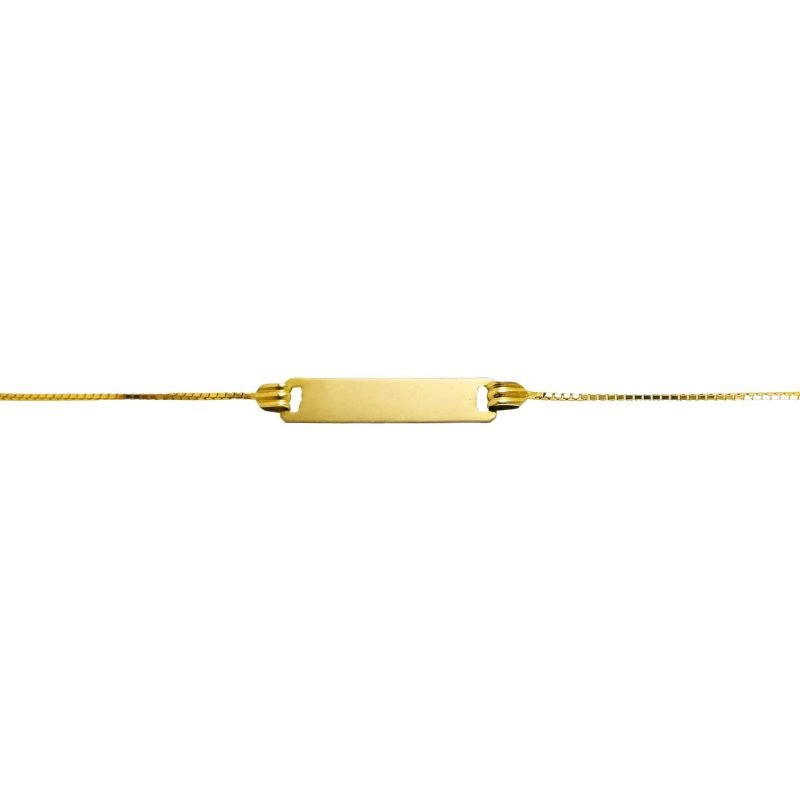 Pulsera de identidad de oro amarillo italiano modelo veneciana