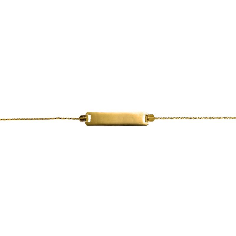 Pulsera de identidad de oro amarillo italiano modelo veneciana torcida