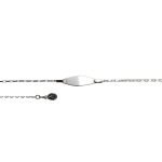 Pulsera de identidad de oro blanco italiano modelo ladrillito con Medalla Milagrosa colgante