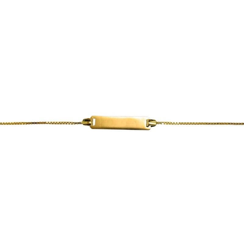 Pulsera de identidad en oro amarillo italiano modelo veneciana