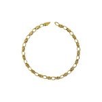 Pulsera de oro amarillo italiano modelo figaro pescadito grueso