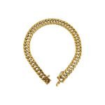 Pulsera de oro amarillo modelo grumé triple gruesa