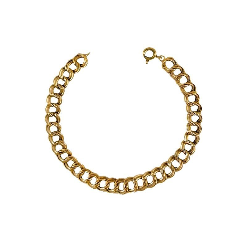 Pulsera de oro amarillo nacional modelo doble revés