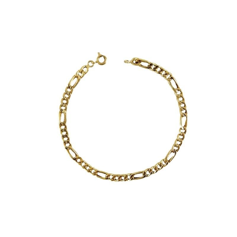 Pulsera de oro amarillo nacional modelo figaro 1x4