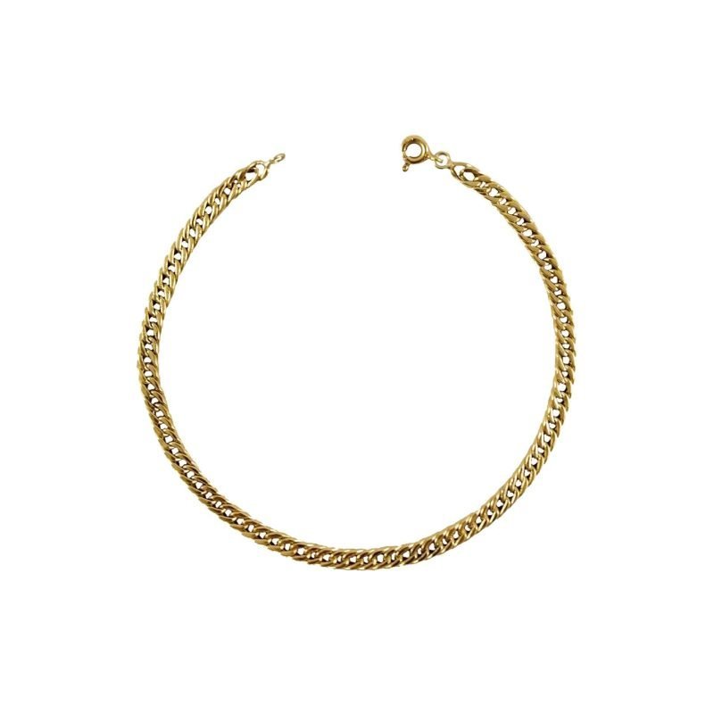 Pulsera de oro amarillo nacional modelo grumé plano