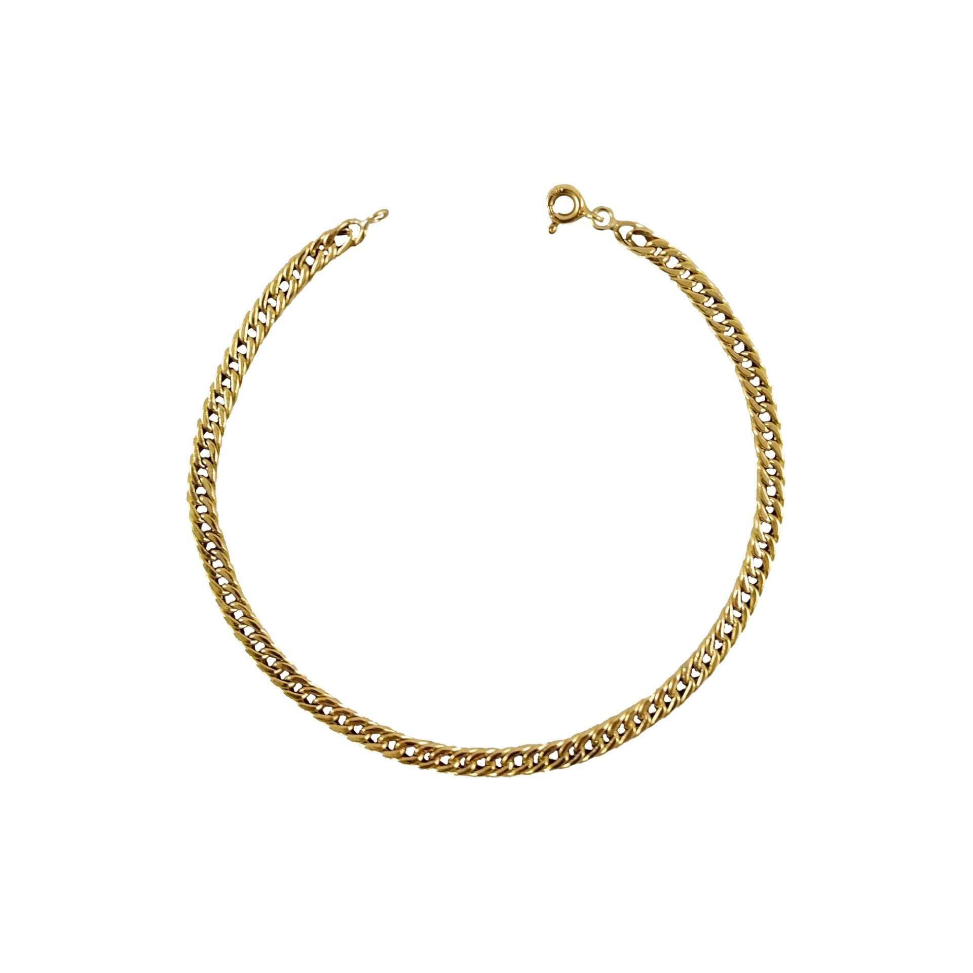 Pulsera de oro amarillo nacional modelo grumé plano grueso