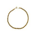 Pulsera de oro amarillo nacional modelo piola gruesa