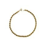Pulsera de oro amarillo nacional modelo piola gruesa