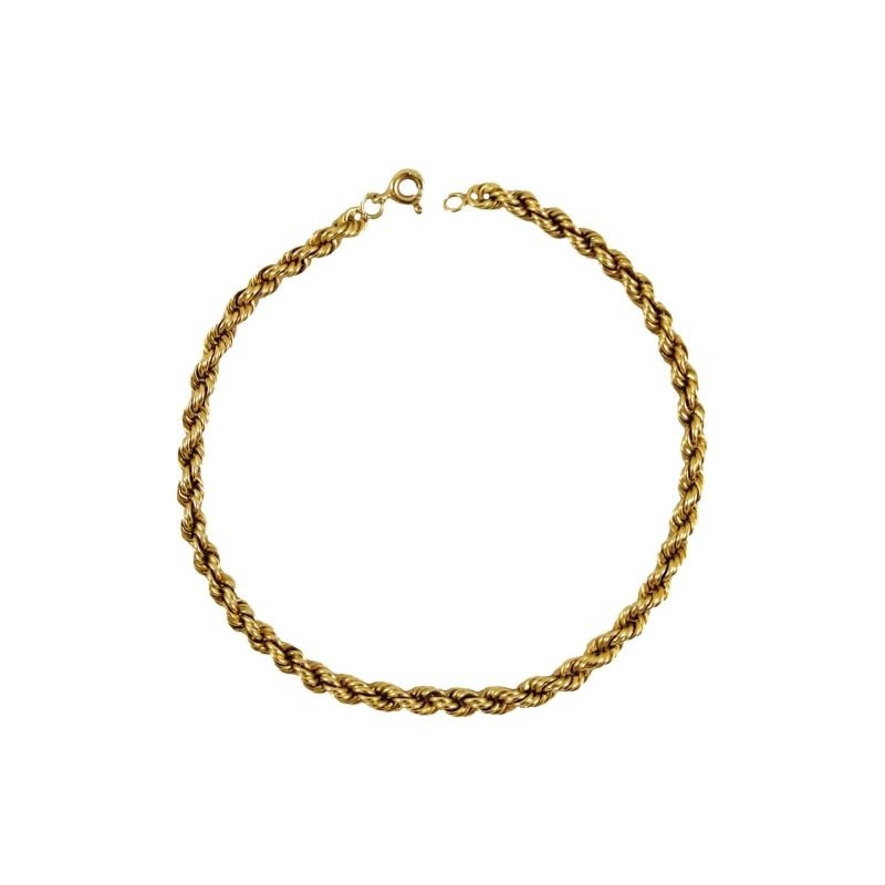 Pulsera de oro amarillo nacional modelo piola gruesa