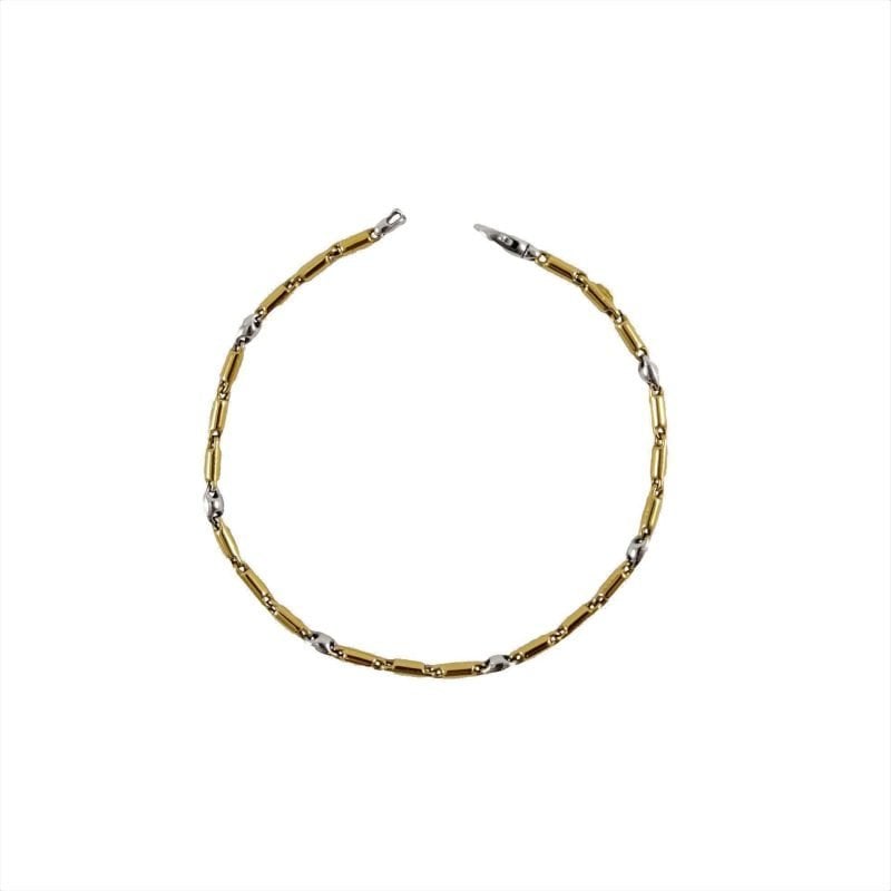 Pulsera tipo palito modelo oro combinado italiano