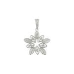 Dije de plata filigrana con diseño de hojas circulares