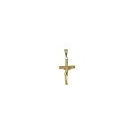 Dije de oro amarillo italiano modelo cruz con cristo crucificado