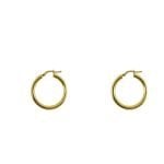 Aros argolla grandes de oro amarillo italiano modelo tubo hueco