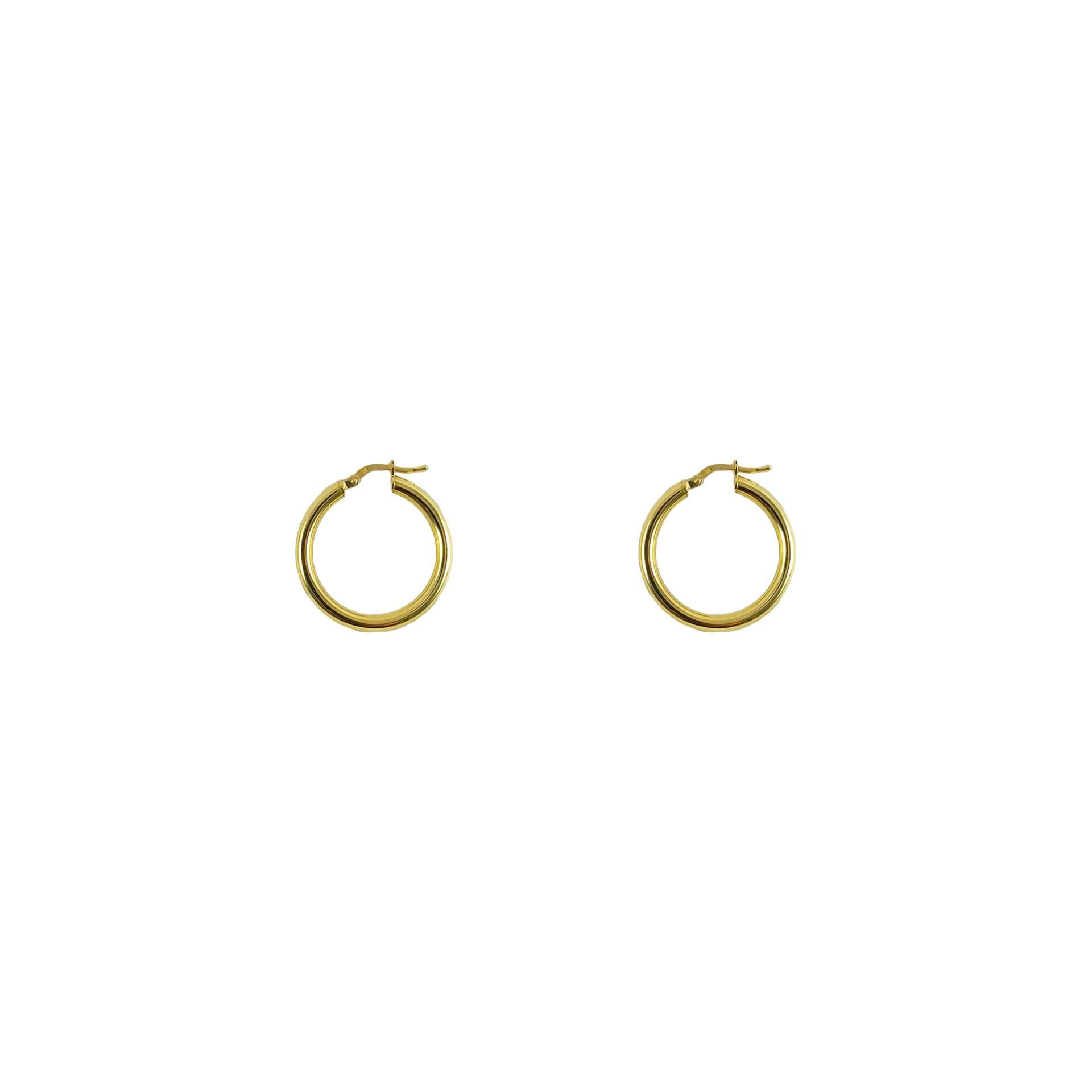 Aros argolla medianos de oro amarillo italiano modelo tubo hueco