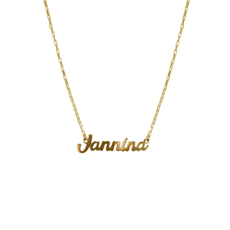 Collar de plata con nombre personalizado con dorado