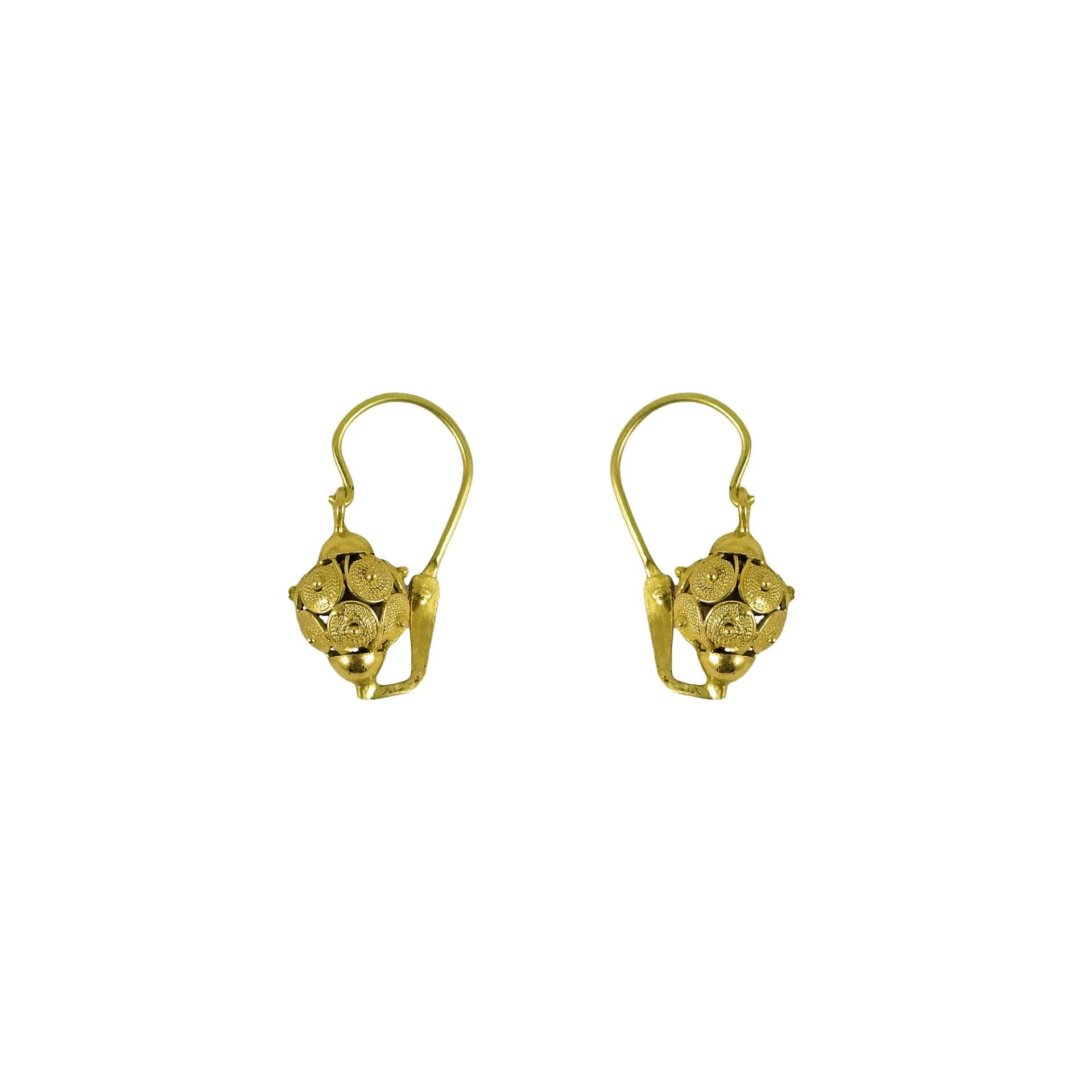 Aros de oro amarillo nacional modelo cantarito pequeño