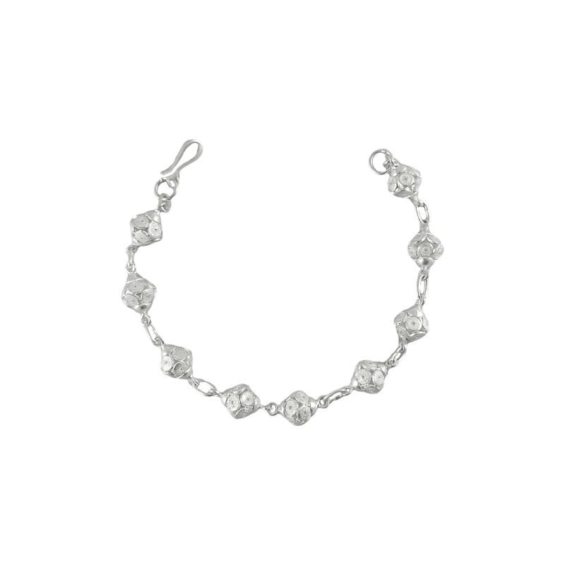 Pulsera de plata filigrana con bolitas