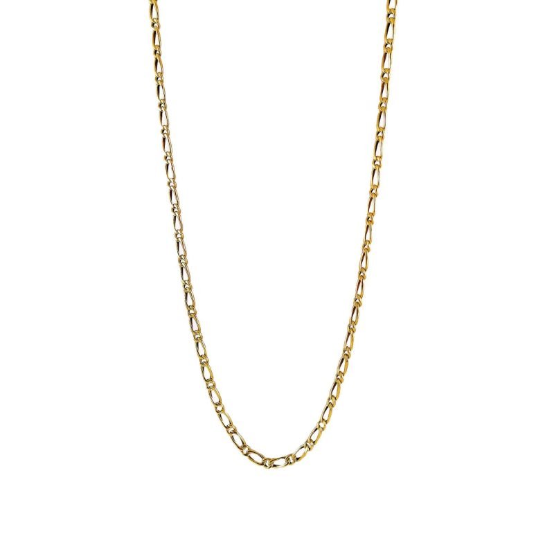 Cadena de oro amarillo nacional modelo alterna barbada 1×1