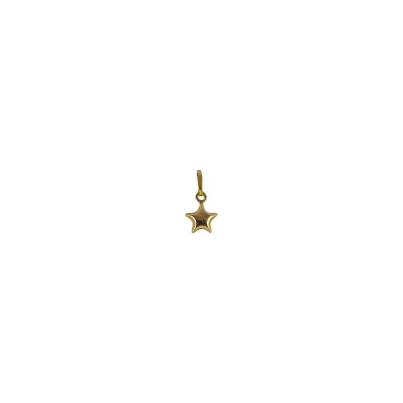 Dije de oro amarillo italiano modelo estrella inflada