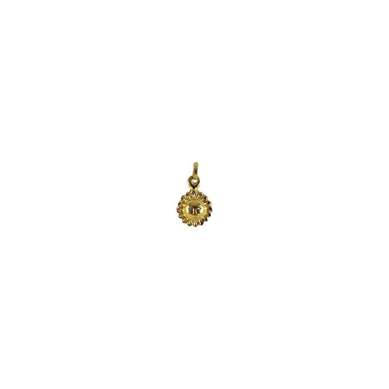 Dije de oro amarillo italiano modelo sol infladito