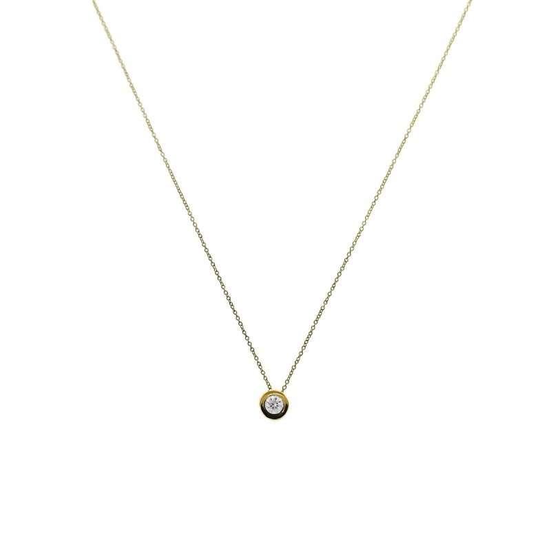 Collar de oro amarillo italiano con susanita y circón blanco