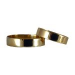 Par de alianzas de oro amarillo modelo cinta 4mm