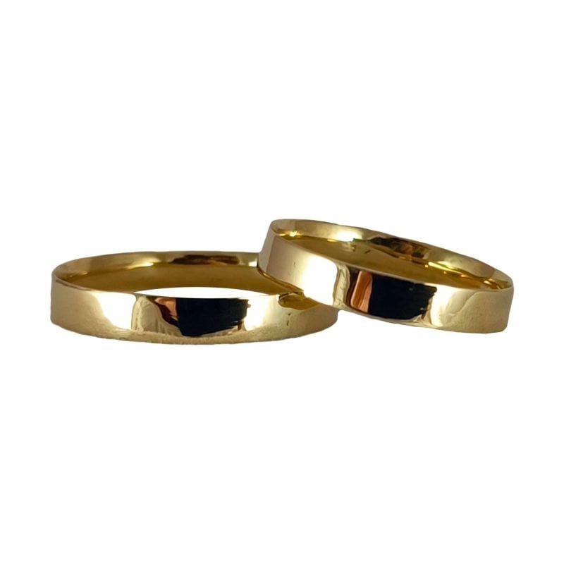 Par de alianzas de oro amarillo modelo bombé 3mm