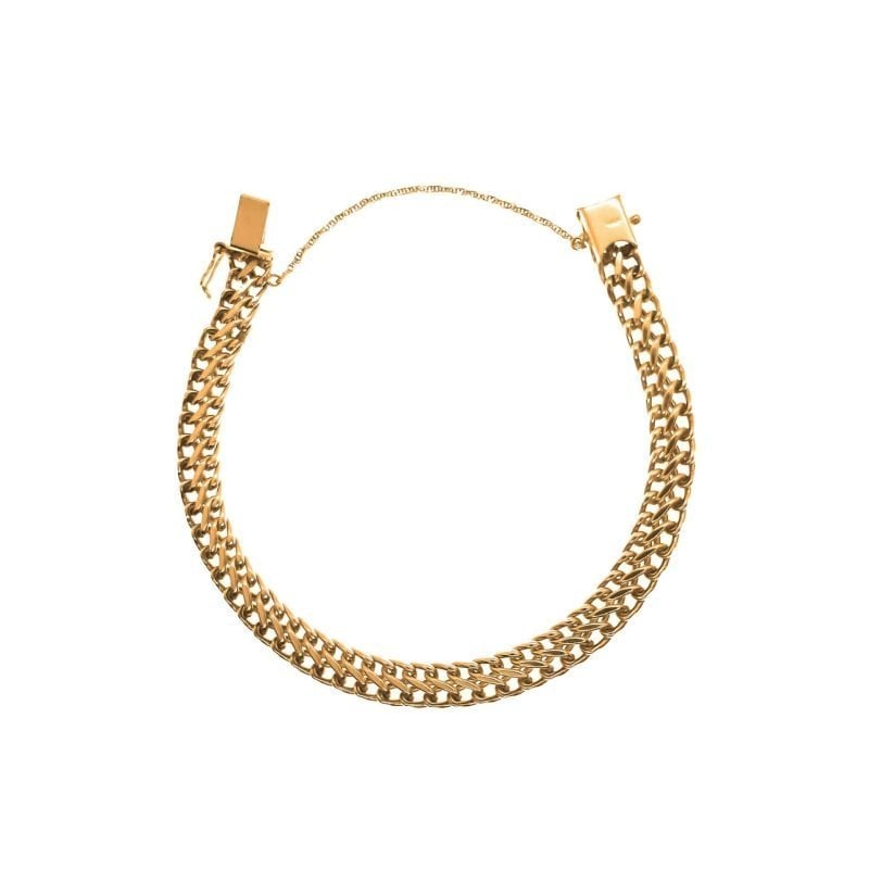 Pulsera de oro amarillo italiano modelo sadusa con seguro