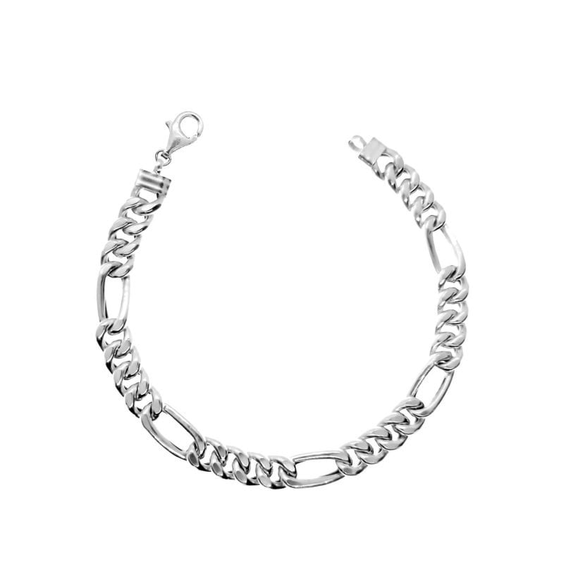 Pulsera de plata nacional modelo figaro gruesa