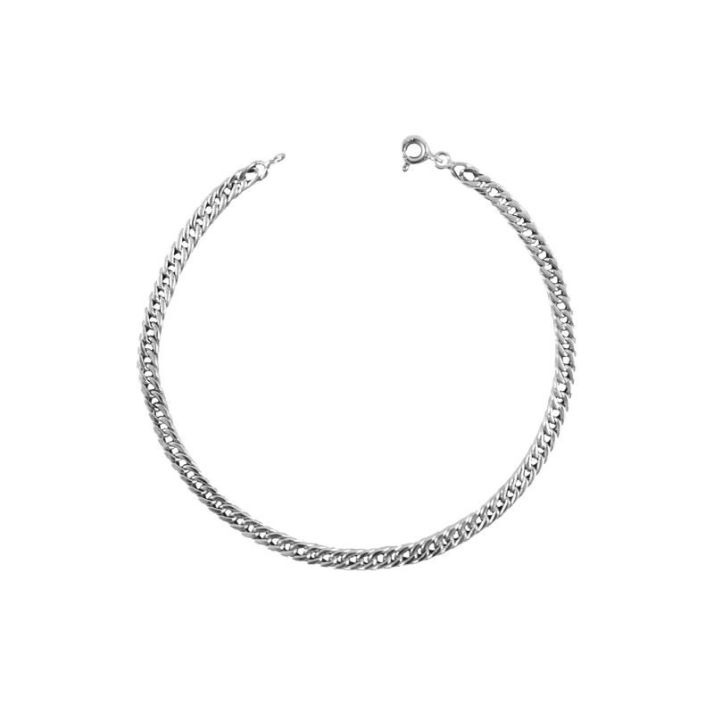 Pulsera de plata nacional modelo grumé plano