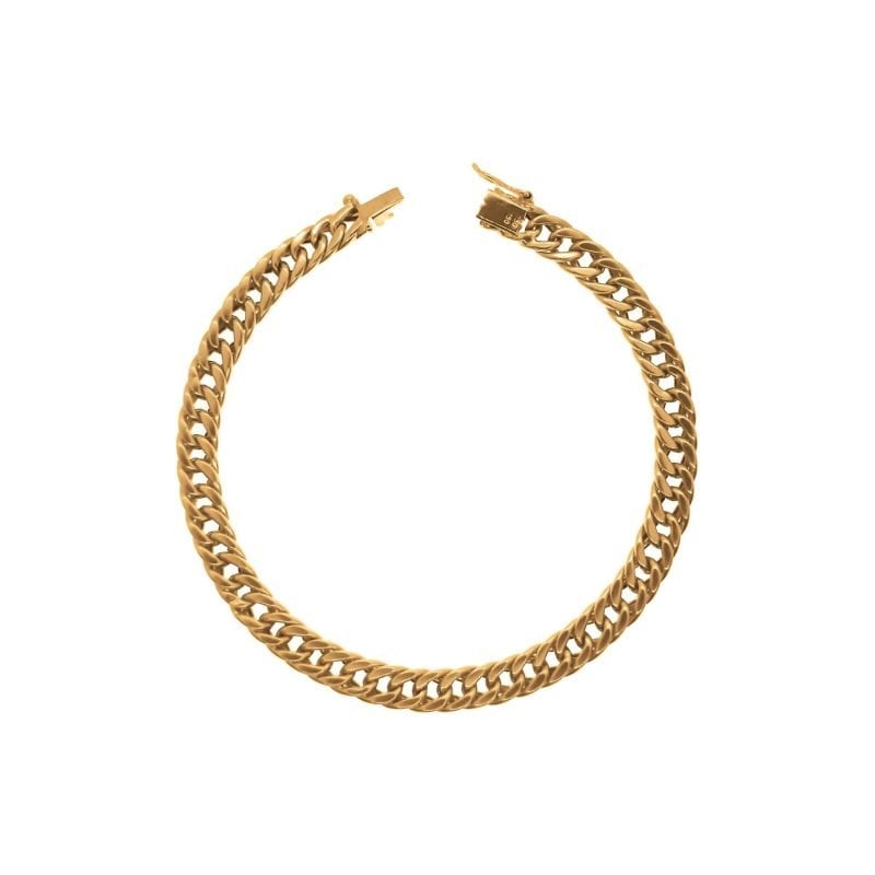 Pulsera de oro amarillo italiano modelo grumet con cierre caja