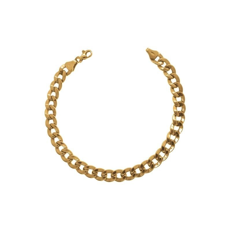 Pulsera de oro amarillo italiano modelo grumet grueso