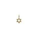 Dije de oro amarillo italiano con diseño de estrella de David