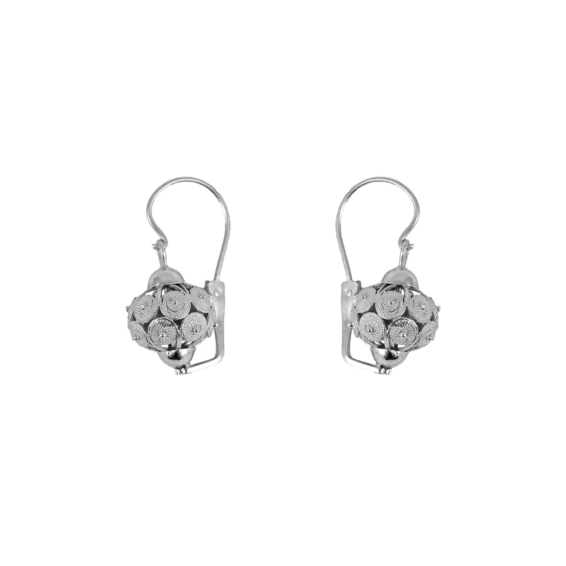 Aros de plata filigrana modelo barrilito grande
