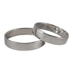 Par de alianzas de plata nacional modelo cinta 5mm
