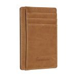 Billetera minimalista Travelambo de cuero con bloqueo RFID