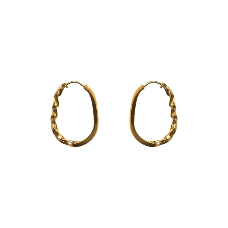 Aros argolla de oro amarillo nacional ovalada semitorneada